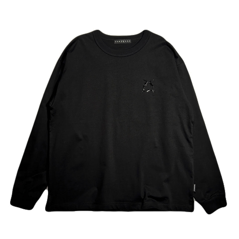 Load image into Gallery viewer, CROSSGUN 3 STARS TPU L/S T-SHIRT / BLACK