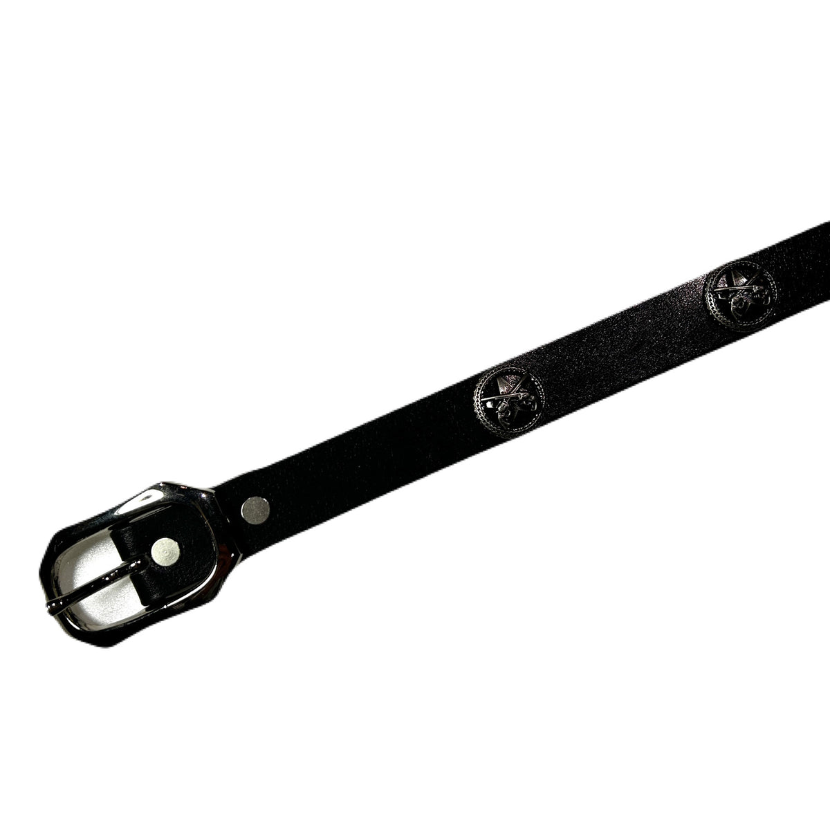 LONG CONCHO LEATHER BELT / BLACK