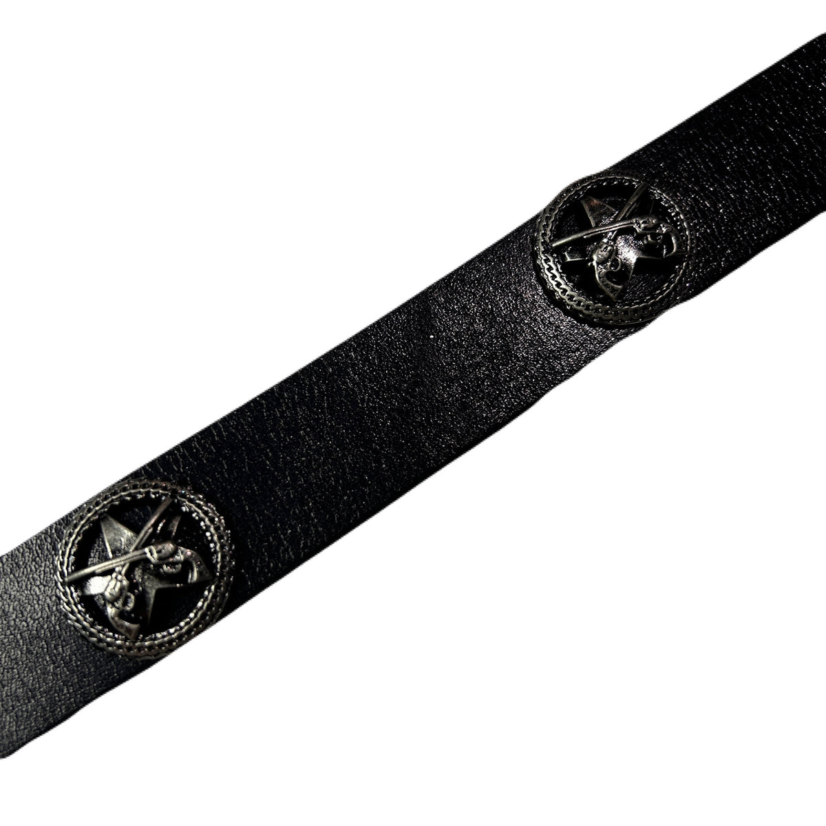 LONG CONCHO LEATHER BELT / BLACK