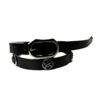 LONG CONCHO LEATHER BELT / BLACK