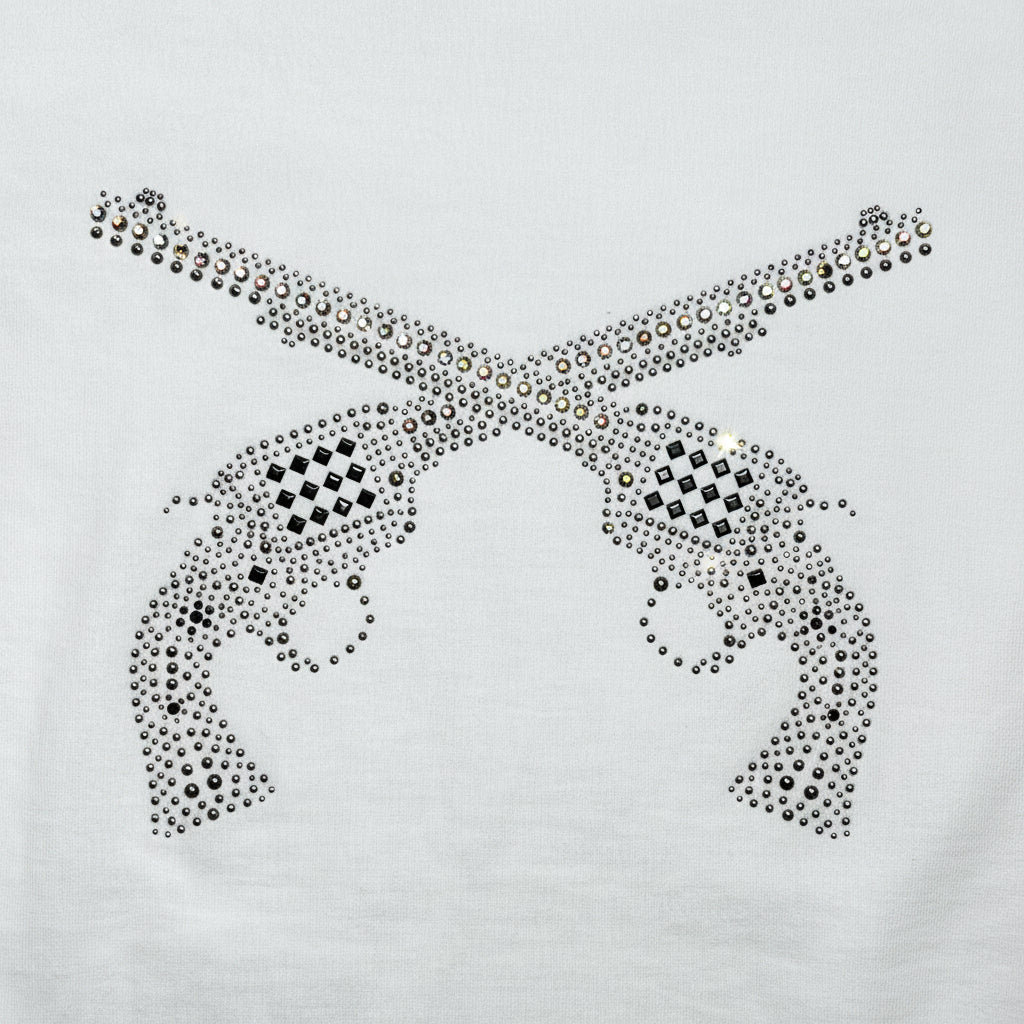 画像をギャラリービューアに読み込む, ARCHIVE METAL CRYSTAL CROSSGUN T-SHIRT / WHITE