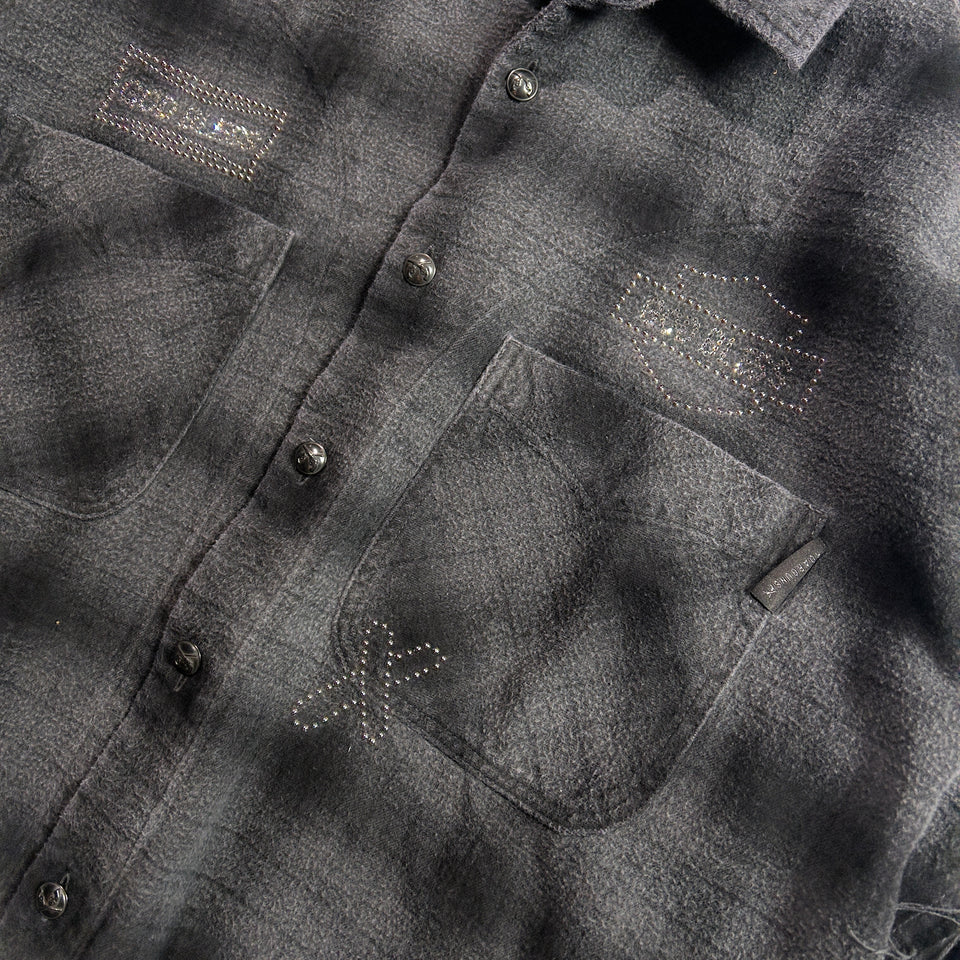 画像をギャラリービューアに読み込む, SHGGY CHECK SHIRT CRYSTAL / BLACK