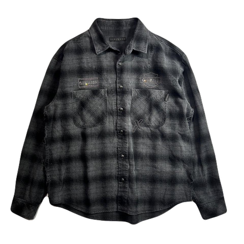 画像をギャラリービューアに読み込む, SHGGY CHECK SHIRT CRYSTAL / BLACK