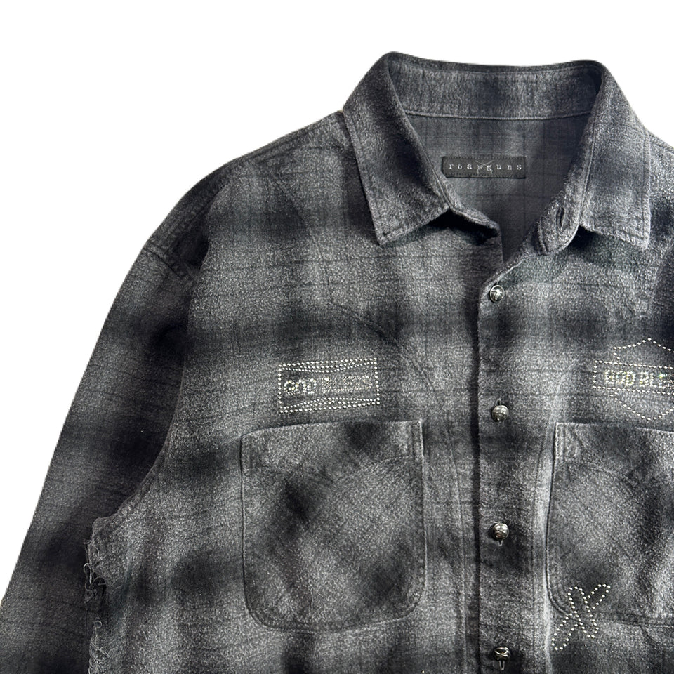 画像をギャラリービューアに読み込む, SHGGY CHECK SHIRT CRYSTAL / BLACK