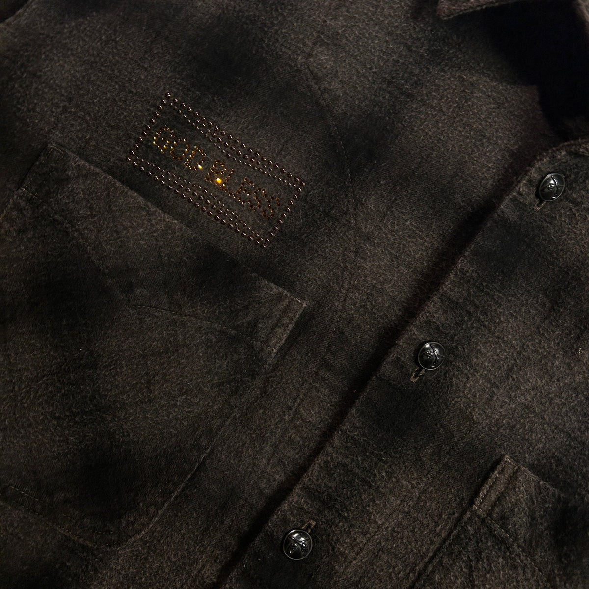 SHGGY CHECK SHIRT CRYSTAL / BROWN