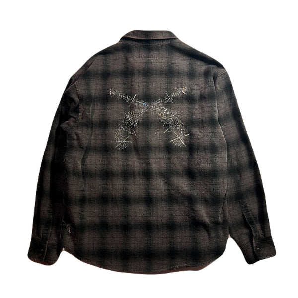SHGGY CHECK SHIRT CRYSTAL / BROWN