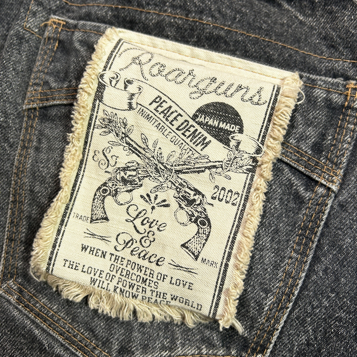 STONE BIO CRYSTAL DENIM PANTS  / BLACK