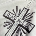 CROSS INKJET PRINT HOODIE / OFF WHITE