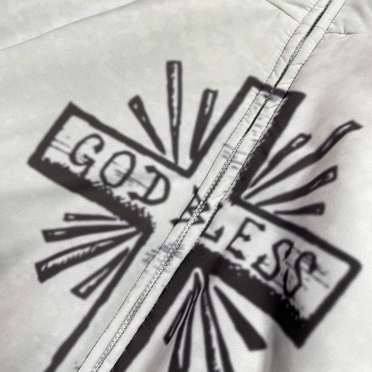 CROSS INKJET PRINT HOODIE / OFF WHITE