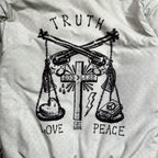 CROSS INKJET PRINT HOODIE / OFF WHITE