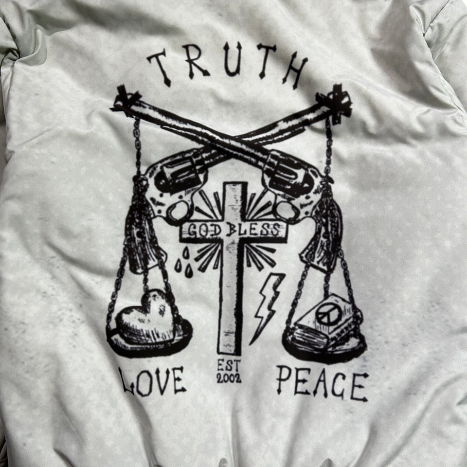 将图片加载到图库查看器，CROSS INKJET PRINT HOODIE / OFF WHITE