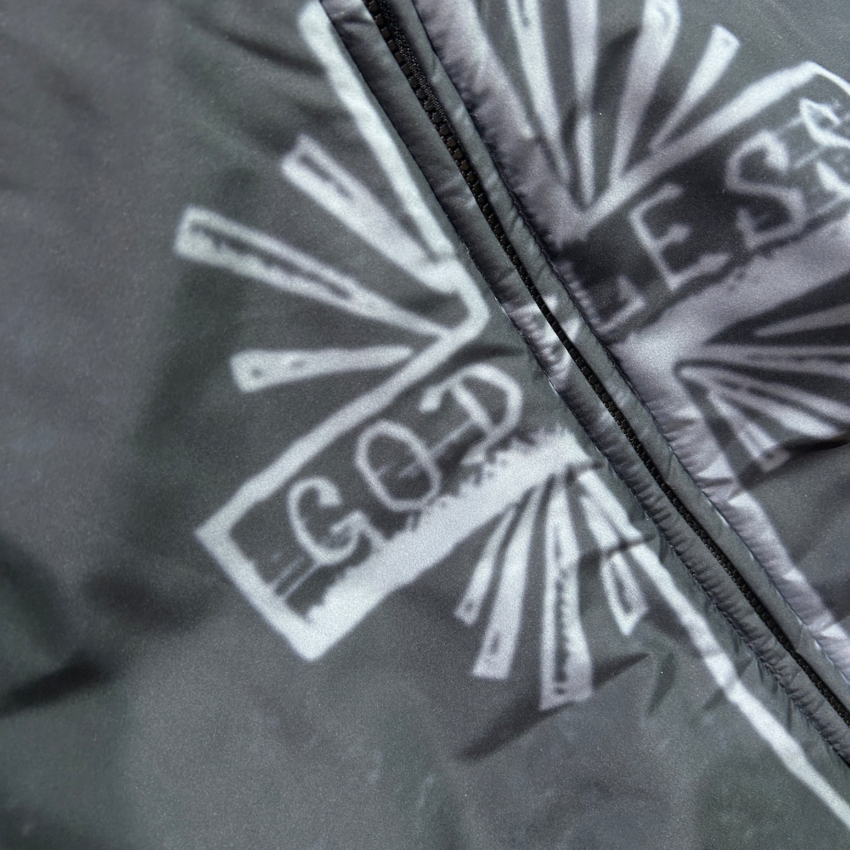 CROSS INKJET PRINT HOODIE / GRAY