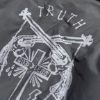 CROSS INKJET PRINT HOODIE / GRAY