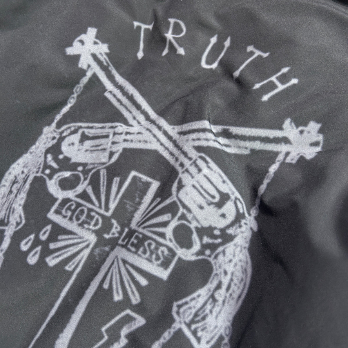 CROSS INKJET PRINT HOODIE / GRAY