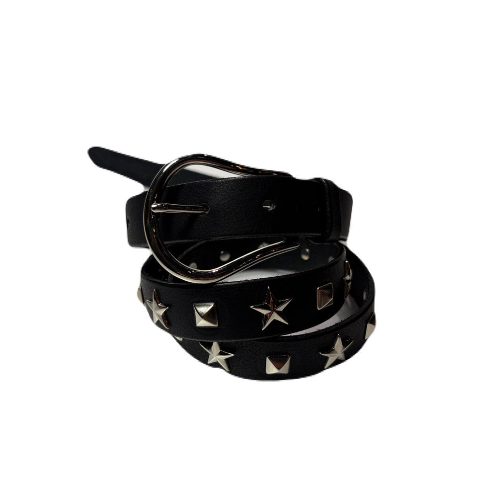 画像をギャラリービューアに読み込む, STUDS NARROW BELT / BLACK