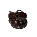 STUDS NARROW BELT / BROWN