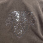 SPANGLE EMBROIDERY HOODIE / BROWN