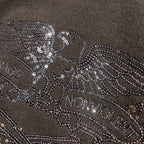 SPANGLE EMBROIDERY HOODIE / BROWN
