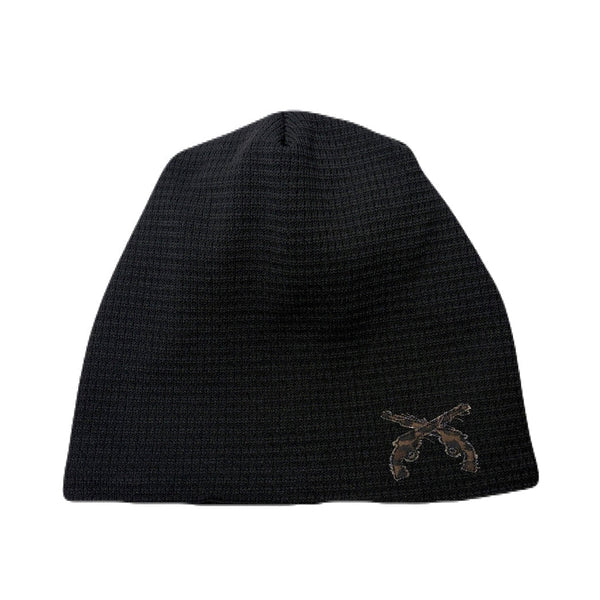 LEOPARD PATCH BEANIE / BLACK