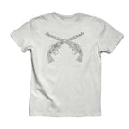 RE-STOCK ARCHIVE METAL CRYSTAL CROSSGUN T-SHIRT / WHITE