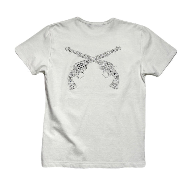 ARCHIVE METAL CRYSTAL CROSSGUN T-SHIRT / WHITE