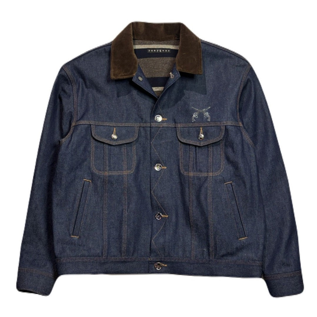 画像をギャラリービューアに読み込む, RIGID DENIM JACKET SWAROVSKI / BLUE
