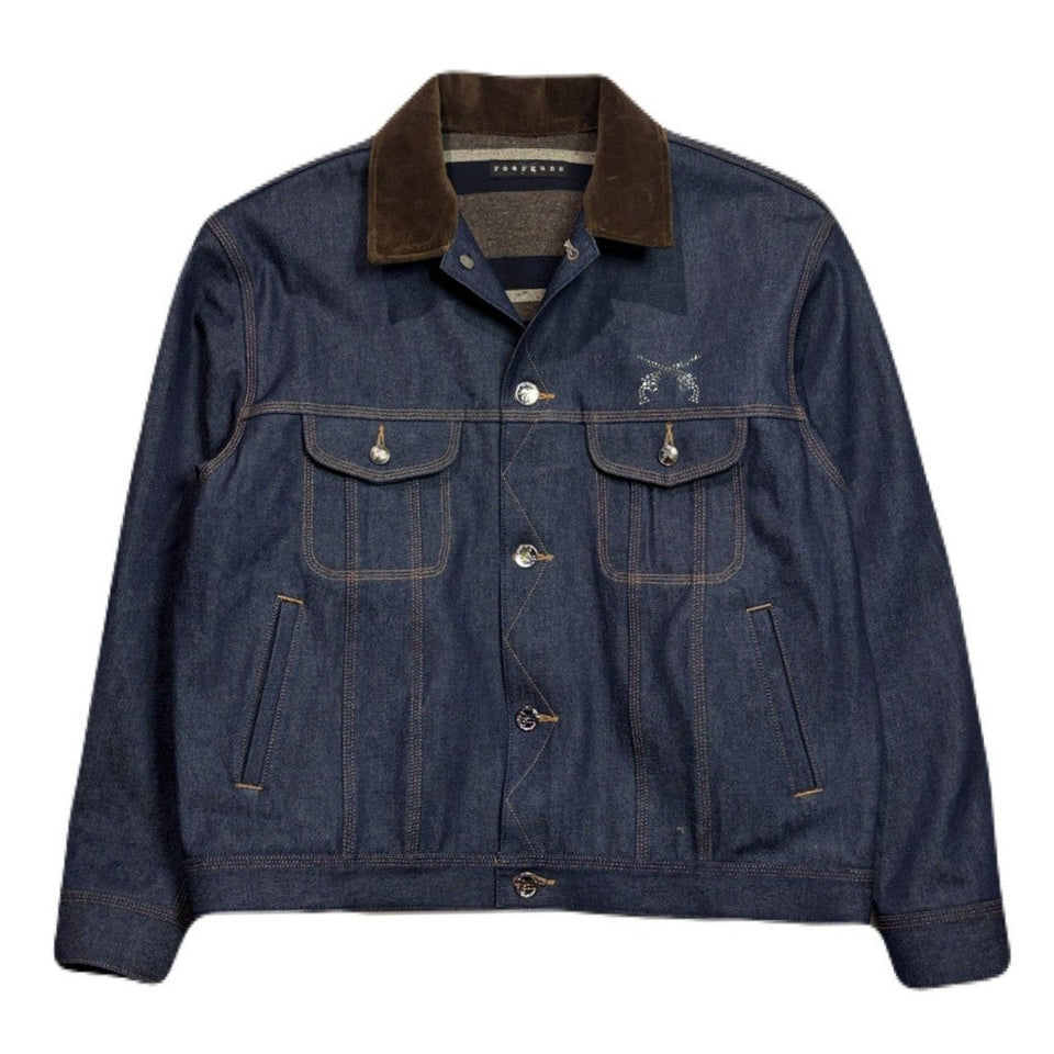 画像をギャラリービューアに読み込む, RIGID DENIM JACKET SWAROVSKI / BLUE