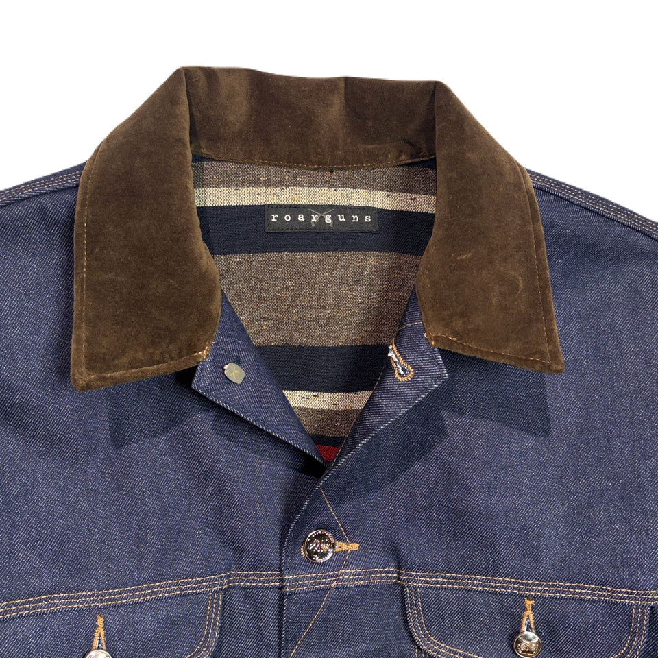 画像をギャラリービューアに読み込む, RIGID DENIM JACKET SWAROVSKI / BLUE