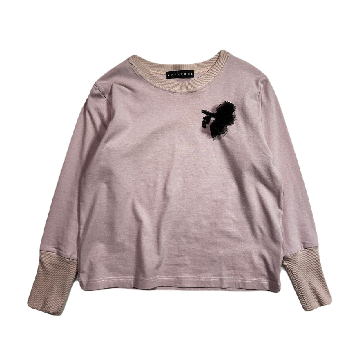 WOMENS ORGANDY FLOWER L/S T-SHIRT / PINK