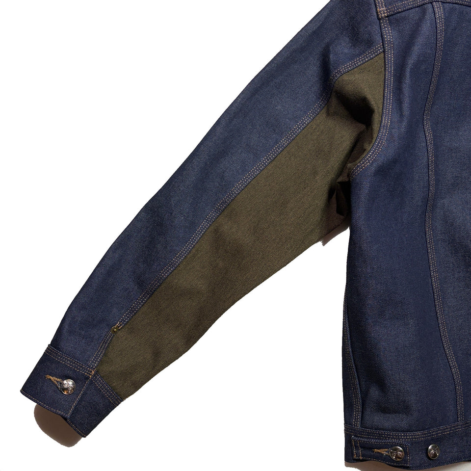 画像をギャラリービューアに読み込む, RIGID DENIM JACKET SWAROVSKI / BLUE