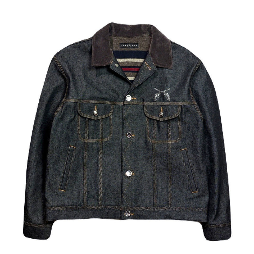 画像をギャラリービューアに読み込む, RIGID DENIM JACKET SWAROVSKI / BLACK