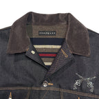 RIGID DENIM JACKET SWAROVSKI / BLACK
