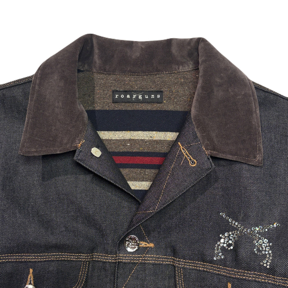 画像をギャラリービューアに読み込む, RIGID DENIM JACKET SWAROVSKI / BLACK