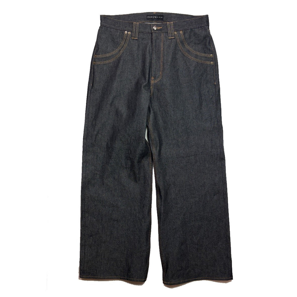 画像をギャラリービューアに読み込む, RIGID DENIM WIDE PANTS / BLACK