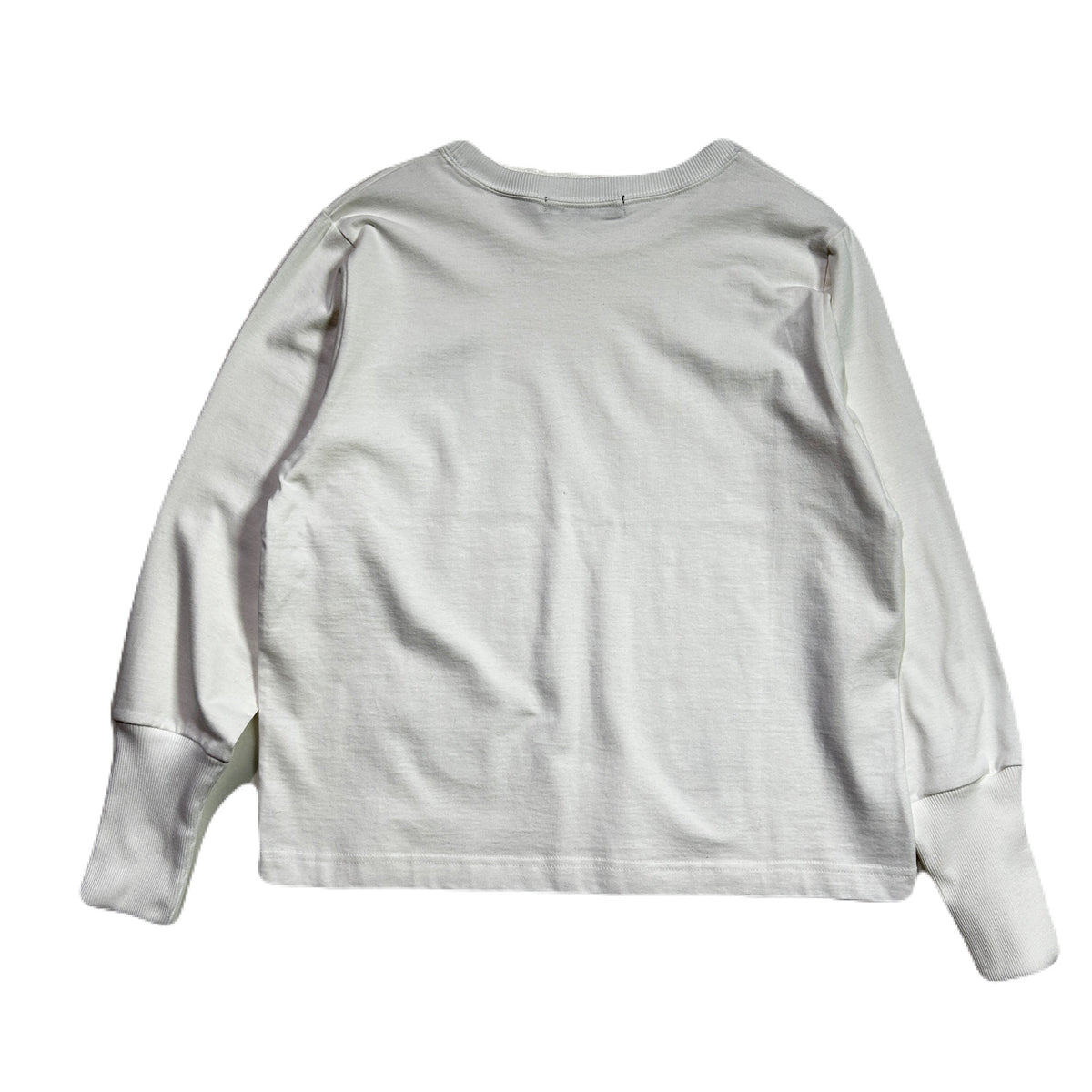 WOMENS ORGANDY FLOWER L/S T-SHIRT / WHITE