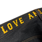 RIGID DENIM WIDE PANTS / BLACK
