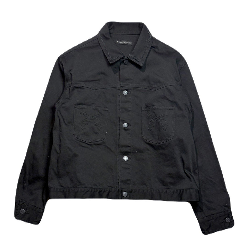 Load image into Gallery viewer, COTTON SATIN SHORT JACKET / BLACK