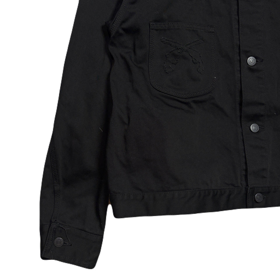 Load image into Gallery viewer, COTTON SATIN SHORT JACKET / BLACK