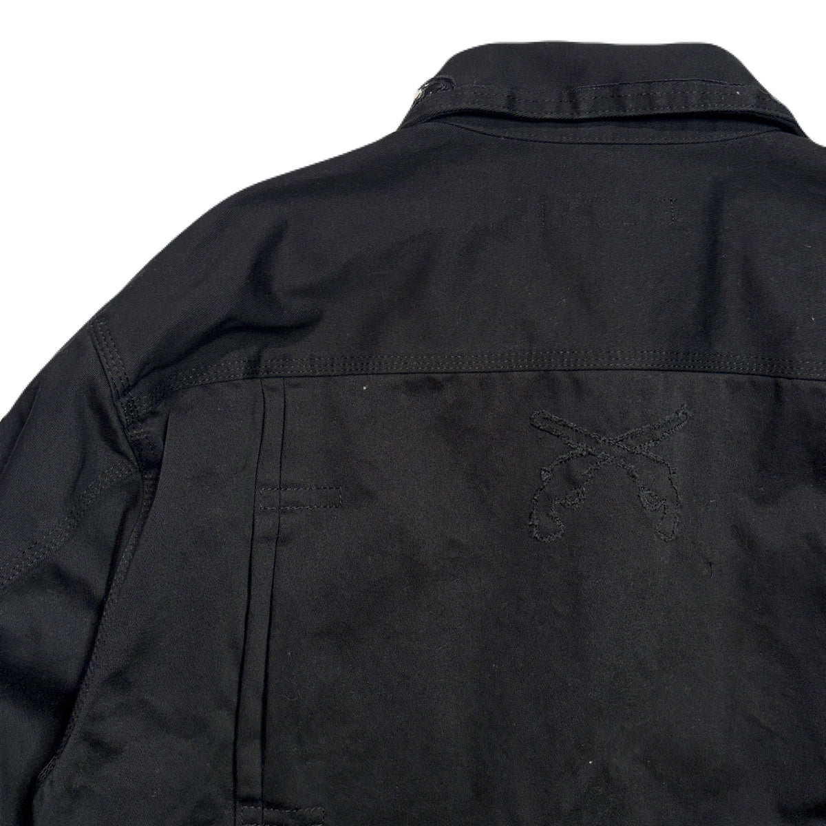 COTTON SATIN SHORT JACKET / BLACK
