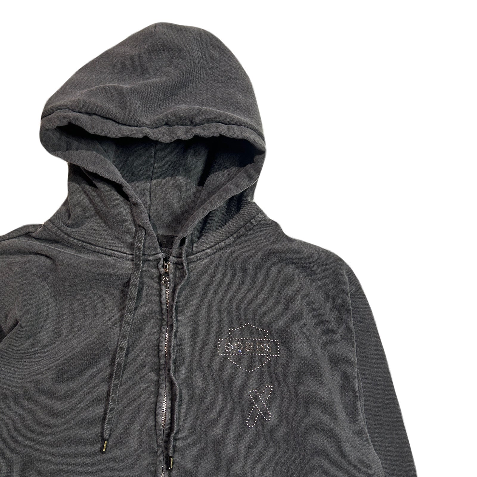 Load image into Gallery viewer, CROSSSGUN CHAIN EMBROIDERY HOODIE / BLACK