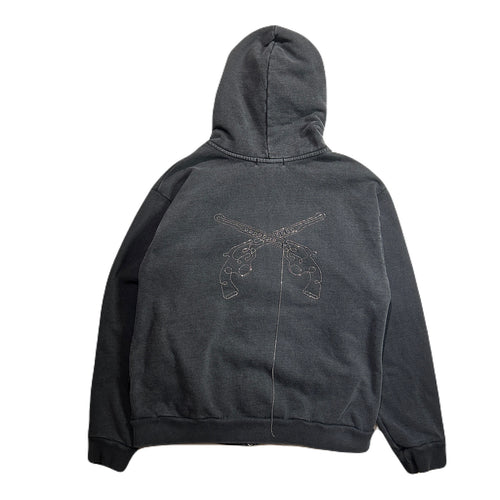 CROSSSGUN CHAIN EMBROIDERY HOODIE / BLACK