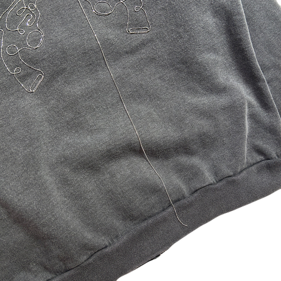 Load image into Gallery viewer, CROSSSGUN CHAIN EMBROIDERY HOODIE / BLACK