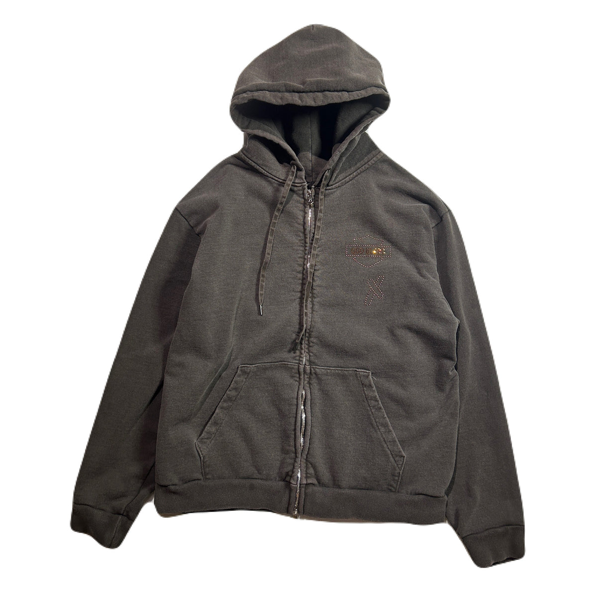 CROSSSGUN CHAIN EMBROIDERY HOODIE / BROWN