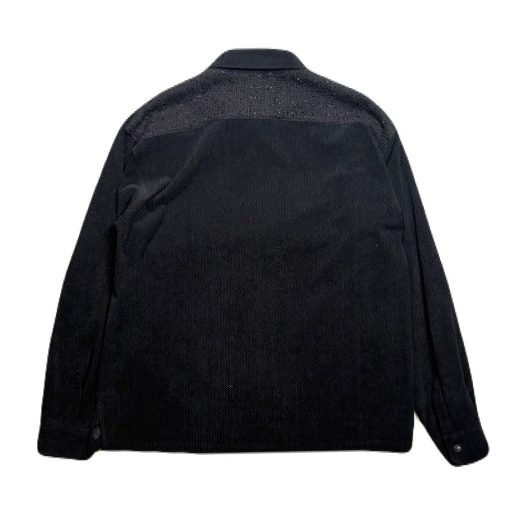 Load image into Gallery viewer, LEATHER PATCH CORDUROY SHIRTS / BLACK