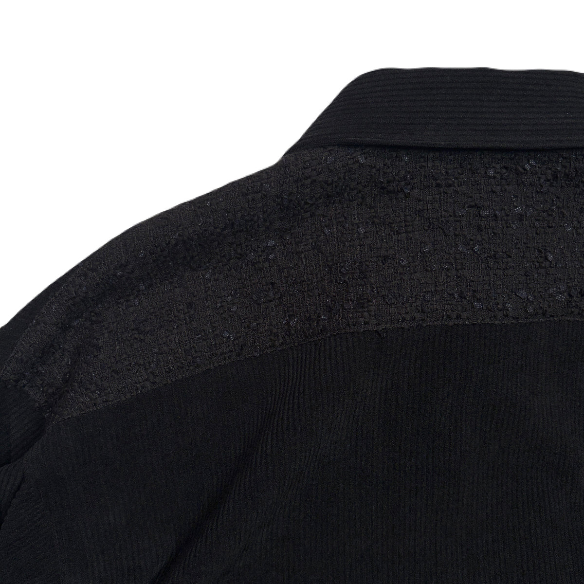 LEATHER PATCH CORDUROY SHIRTS / BLACK
