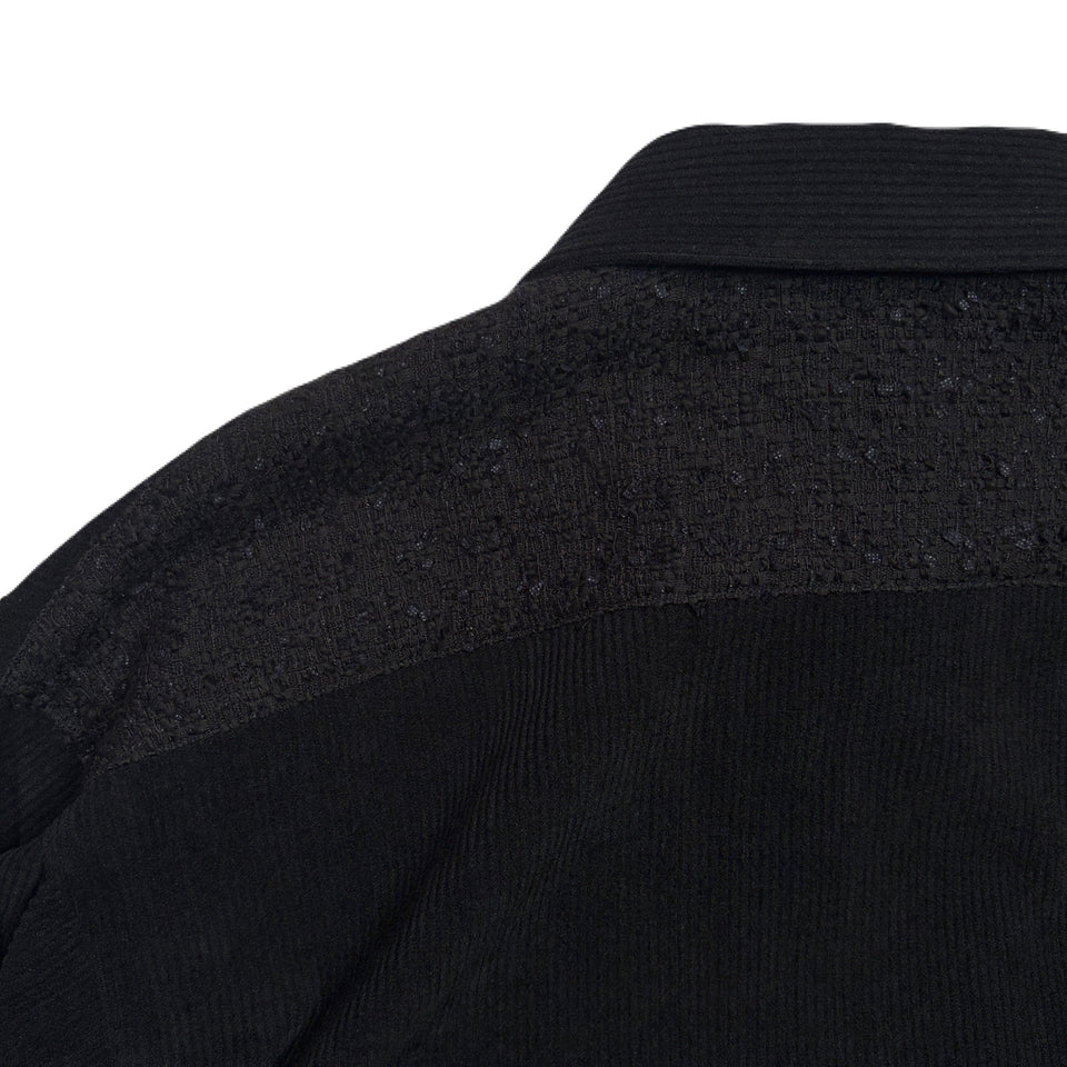 Load image into Gallery viewer, LEATHER PATCH CORDUROY SHIRTS / BLACK