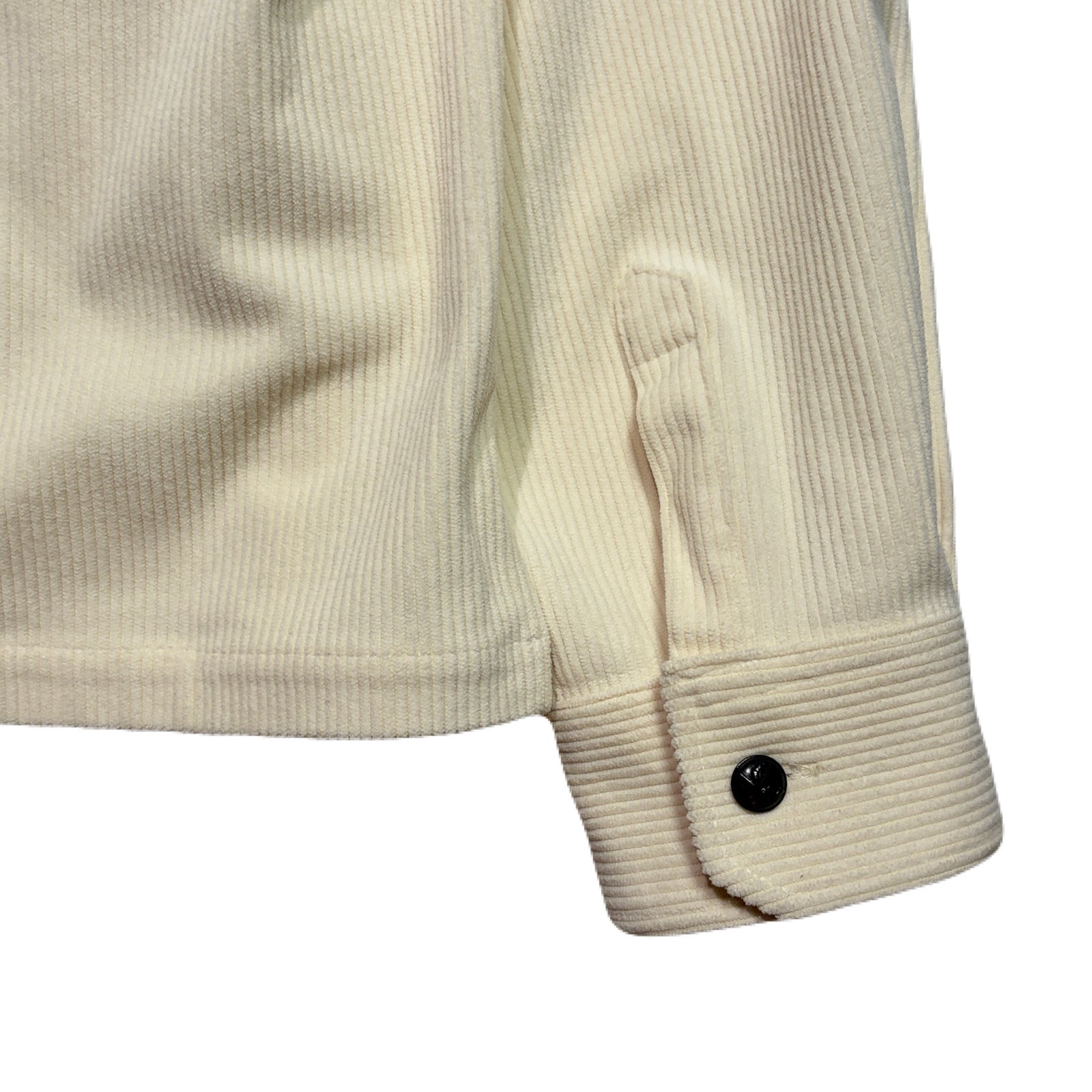 Load image into Gallery viewer, LEATHER PATCH CORDUROY SHIRTS / OFF WHITE