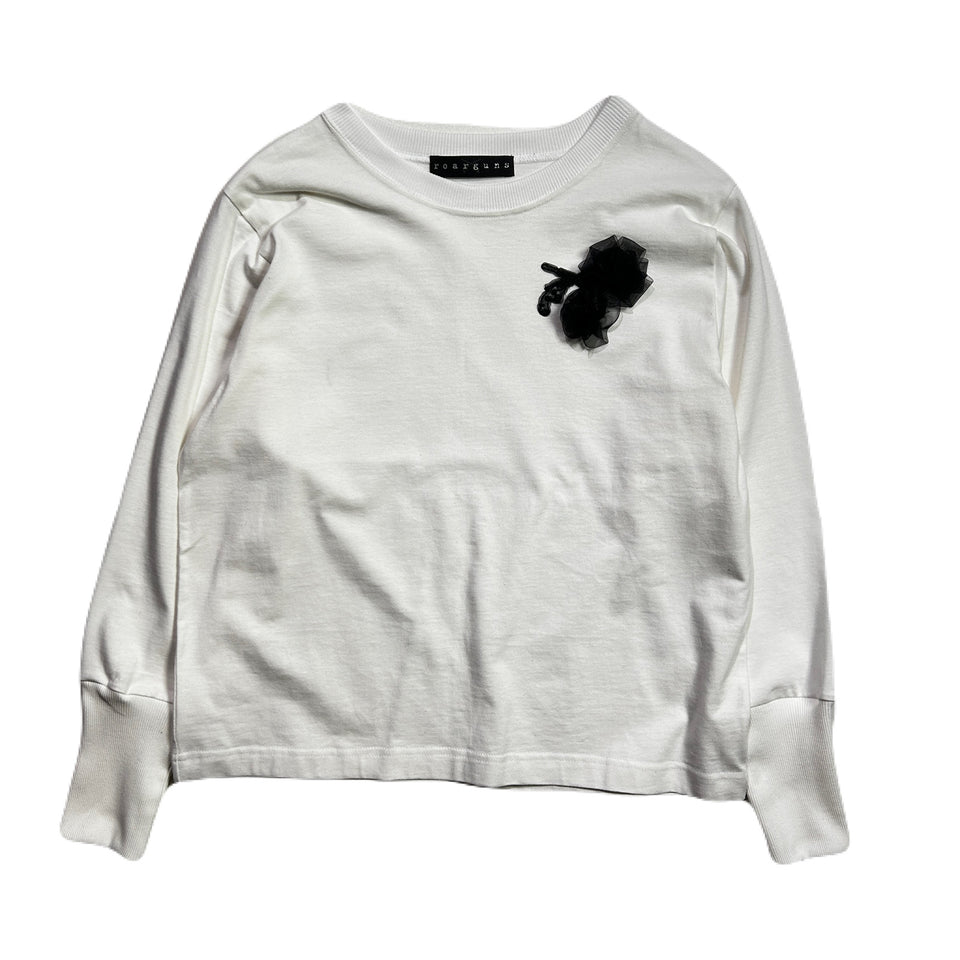 画像をギャラリービューアに読み込む, WOMENS ORGANDY FLOWER L/S T-SHIRT / WHITE