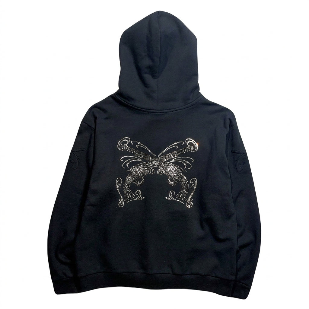 CROSSGUN CRYSTAL HOODIE / BLACK – roarguns ONLINE STORE