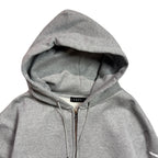 CROSSGUN LEATHER PATCH SWEAT HOODIE / GRAY